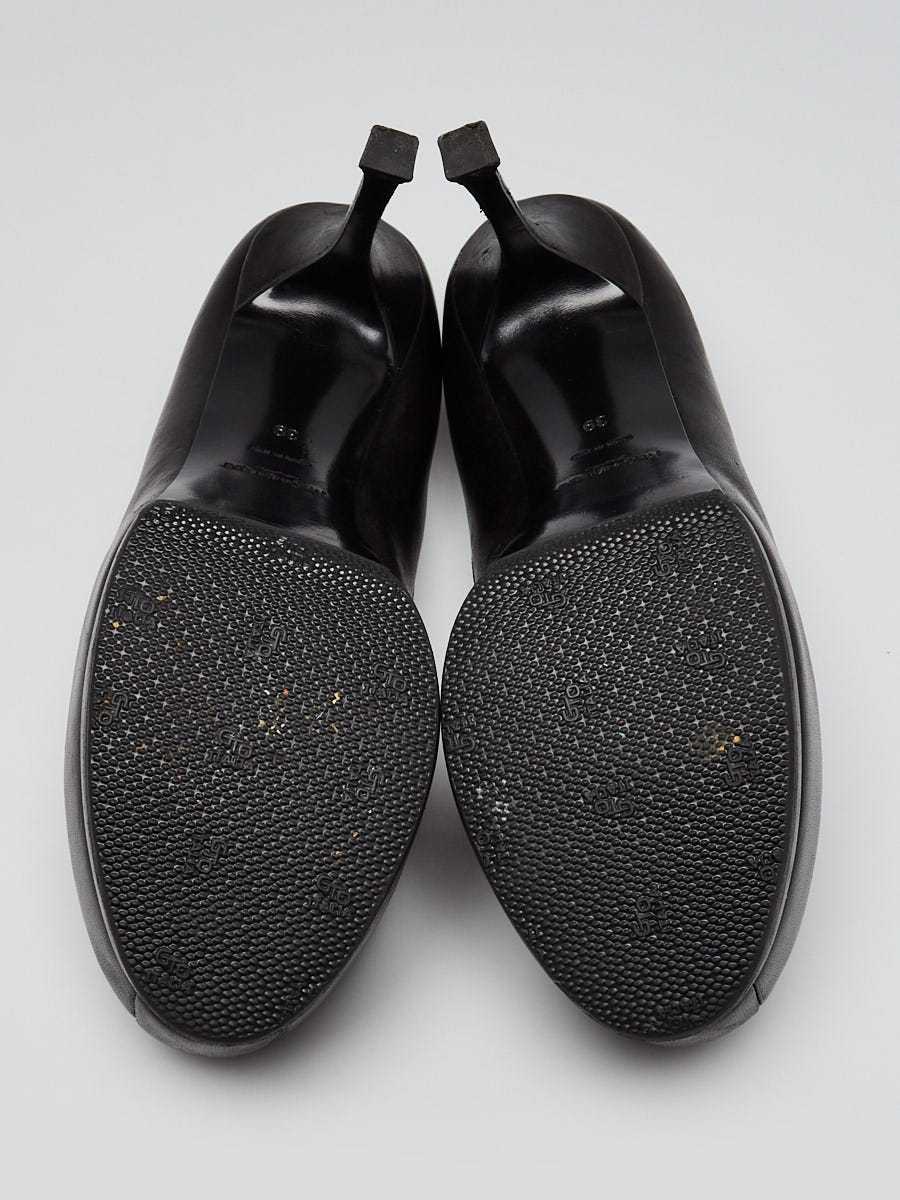 Yves Saint Laurent Black Leather Tribtoo Platform Pumps Size 8.5/39