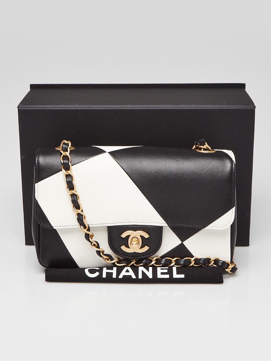 Chanel Black/White Quilted Lambskin Leather Geometric