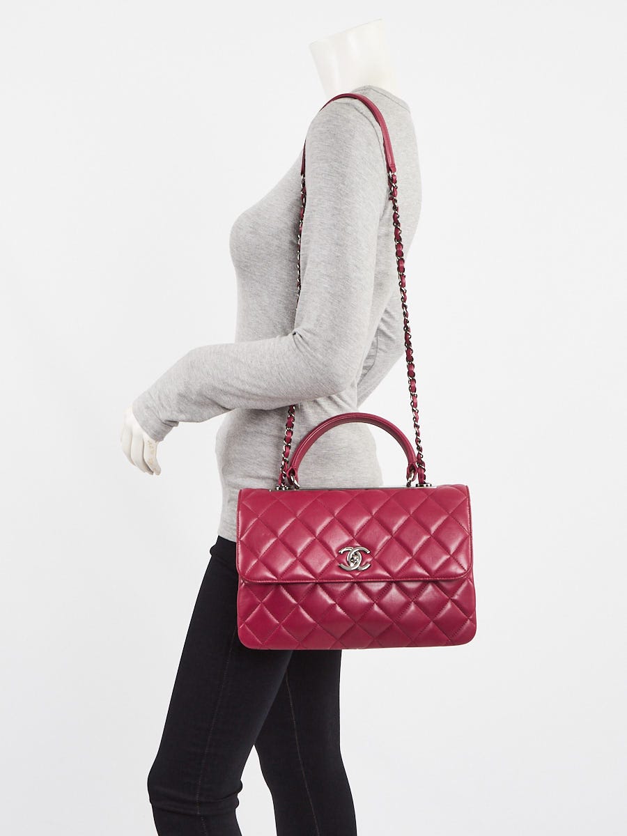 Chanel Fuchsia Quilted Lambskin Leather Medium Trendy CC Bag