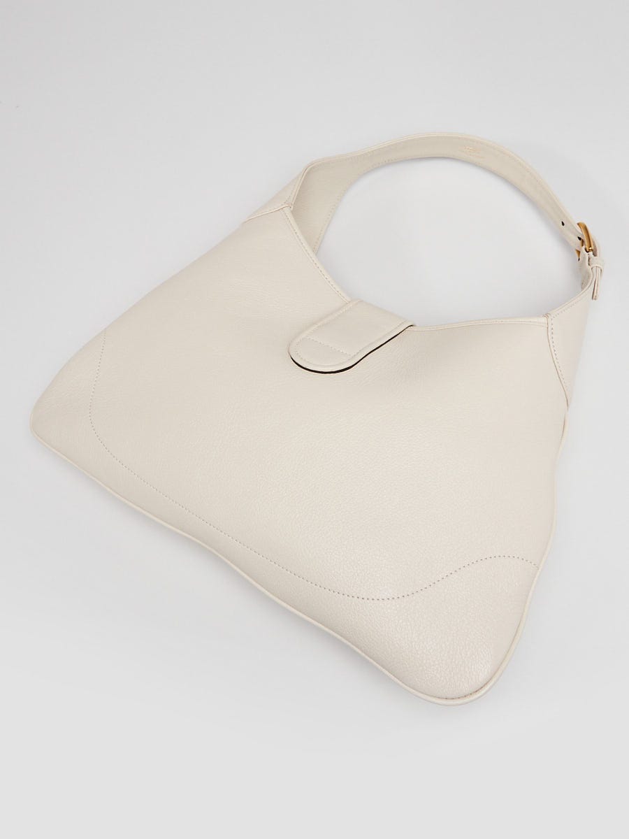 Gucci White Leather Double G Aphrodite Medium Shoulder Bag