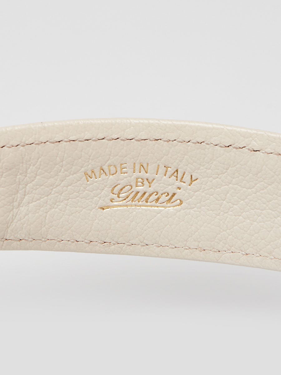 Gucci White Leather Double G Aphrodite Medium Shoulder Bag