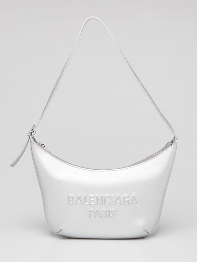 Balenciaga Silver Metallic Leather Mary-Kate Shoulder Bag