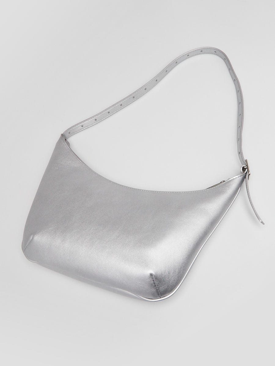 Balenciaga Silver Metallic Leather Mary-Kate Shoulder Bag
