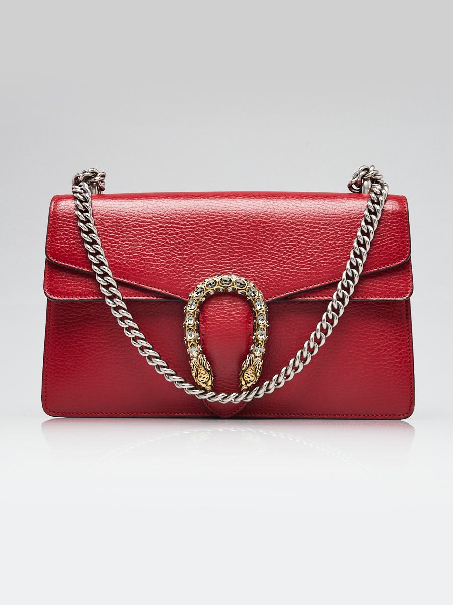 Gucci Red Leather Dionysus Small Shoulder Bag | Yoogi's Closet