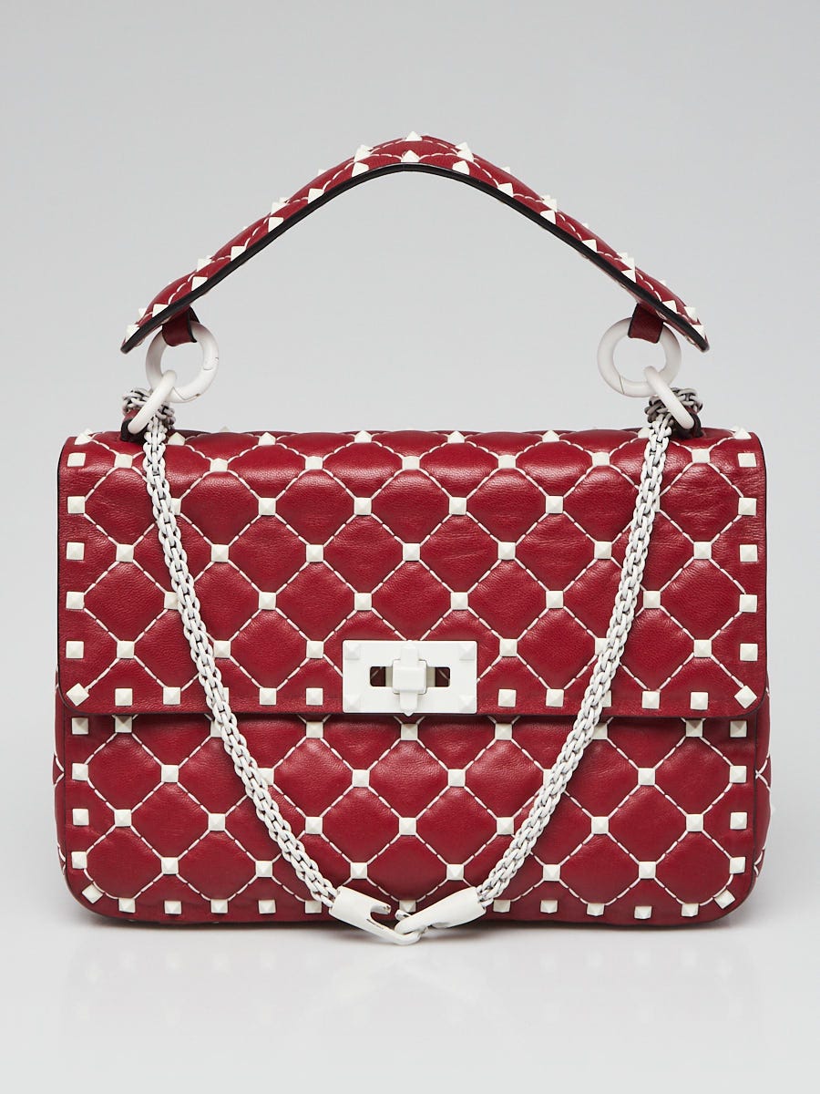 Valentino Red Quilted Leather Free Rockstud Spike Medium Shoulder Bag Yoogi s Closet