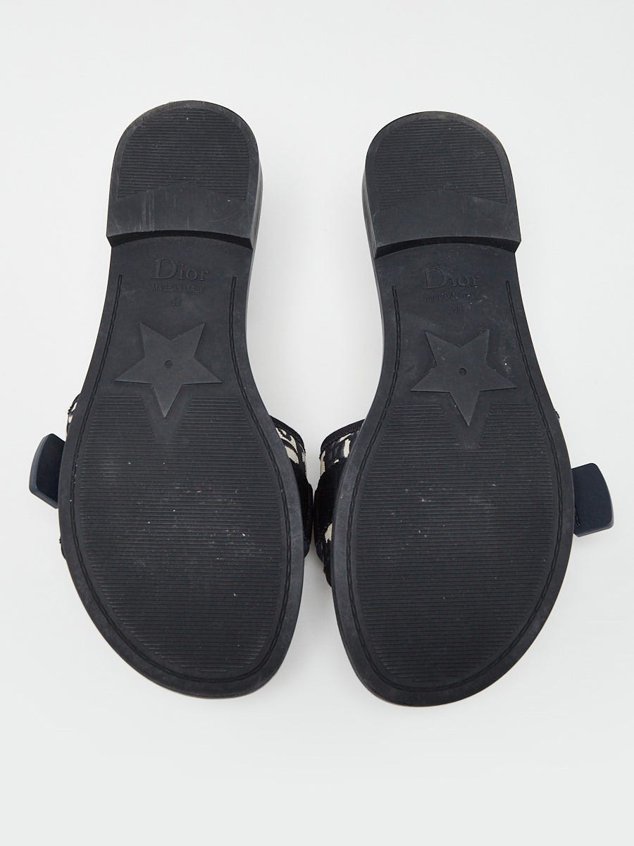 Christian Dior Deep Blue Technical Fabric Dior Revolution Slide Sandals Size 7.5/38