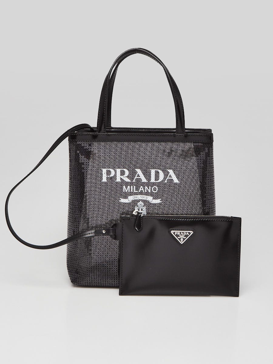 Prada sequin tote store bag