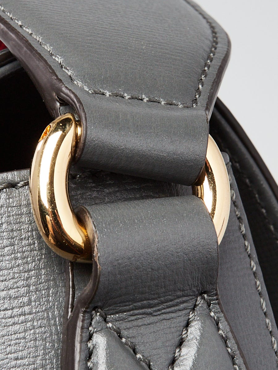 Gucci Grey Leather 1955 Horsebit Large Shoulder Bag