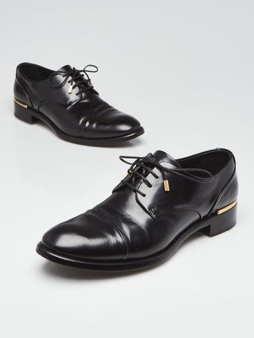 Louis Vuitton Black Leather Flat Diplomacy Derby Loafers Size 5.5/36