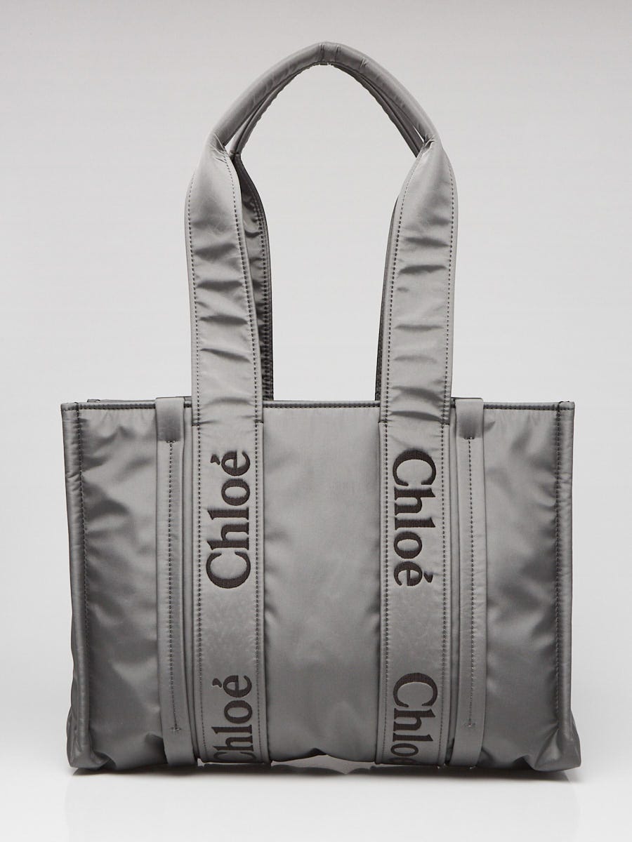 【関税＆送料込み】ChloAC Grey Woody Tote Bag Chloé | Woody small grey canvas bag | Savannahs