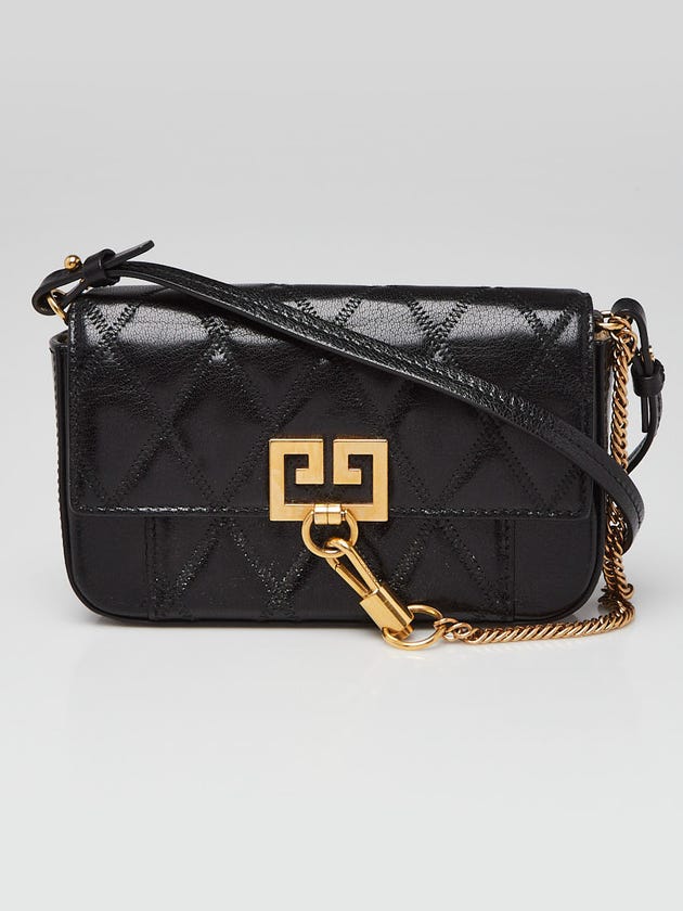 Givenchy Black Quilted Leather GV3 Crossbody Bag