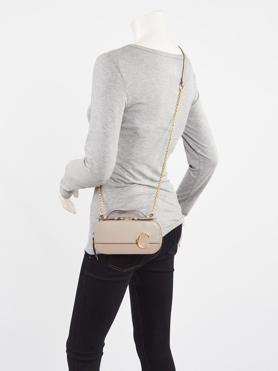 Chloe Motty Grey Leather C Mini Vanity Bag