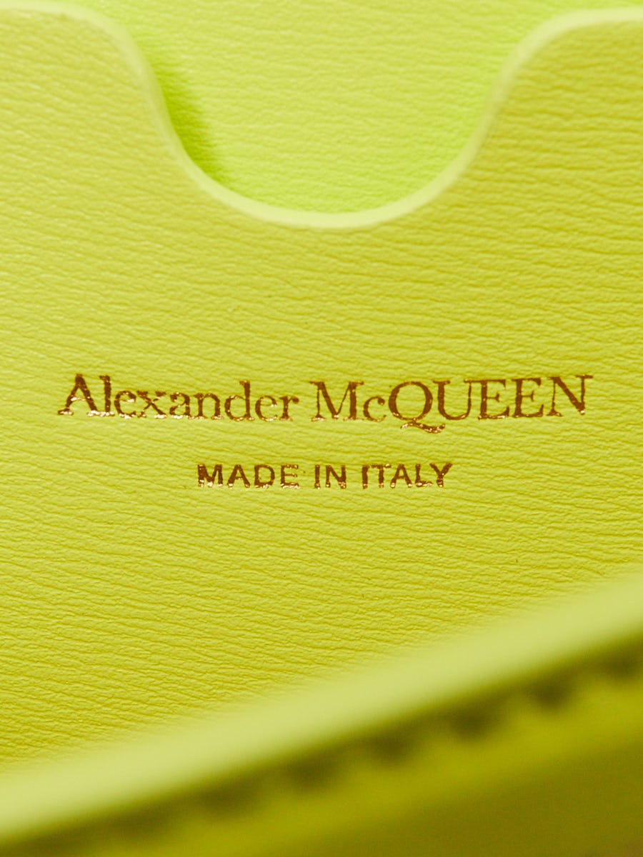 Alexander McQueen Neon Yellow Smooth Calfskin Leather Four