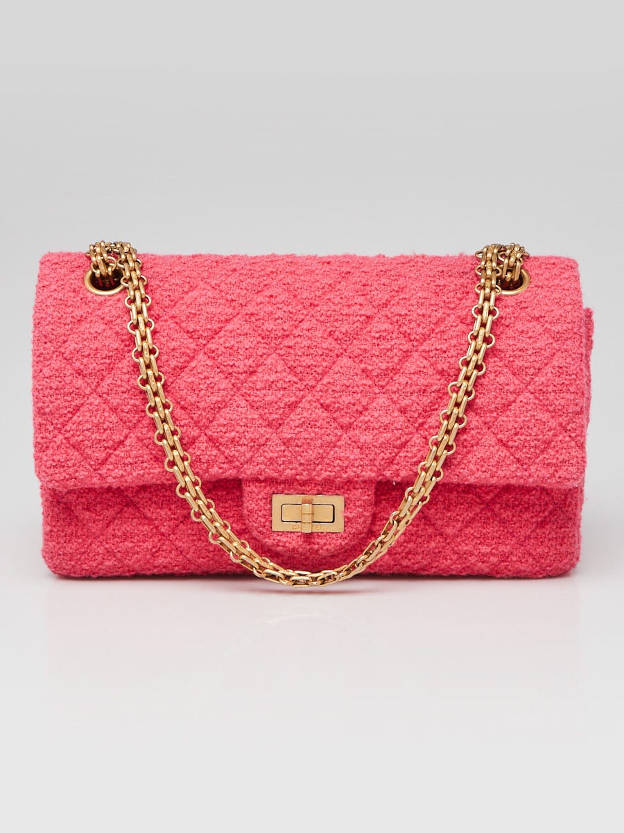 Chanel tweed pink bag on sale