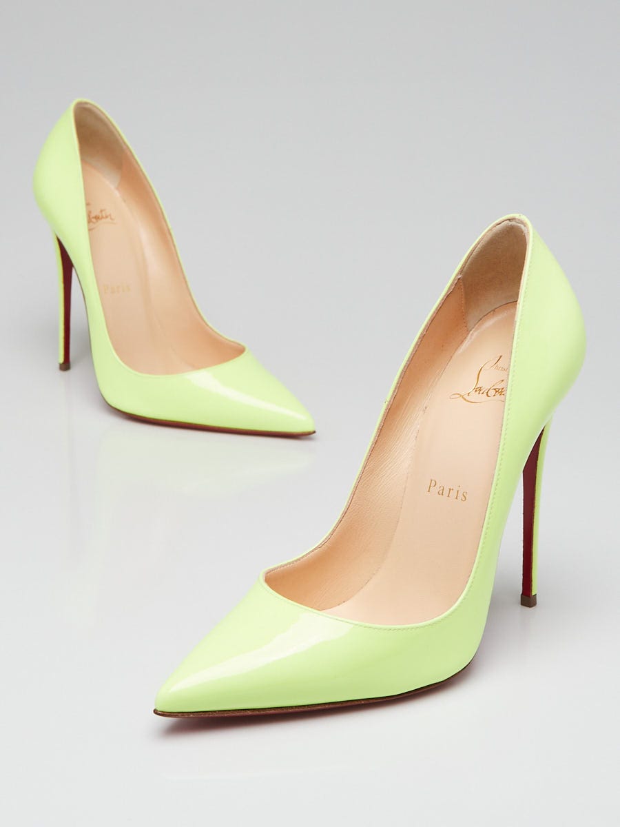 Christian Louboutin Neon Yellow Patent Leather So Kate 120 Pumps Size 6.5 37 Yoogi s Closet