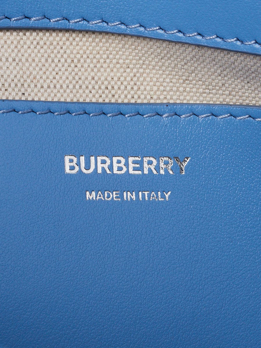 Burberry Cornflower Blue/White Leather/Fabric/Sequin Top Handle