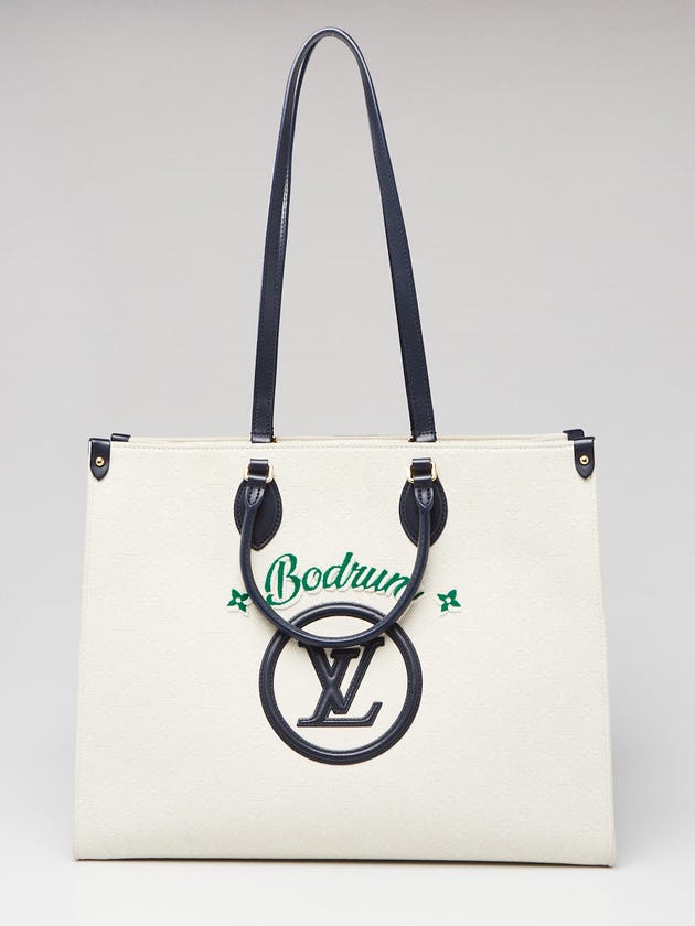 Louis Vuitton Beige Canvas Jacquard Tufted Bodrum OntheGo GM Bag