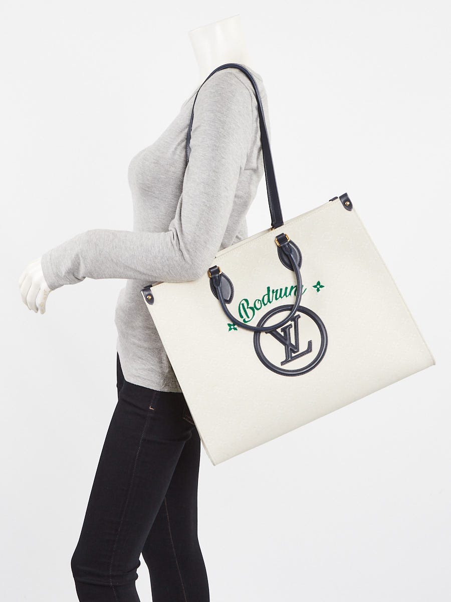 Louis Vuitton Beige Canvas Jacquard Tufted Bodrum OntheGo GM Bag