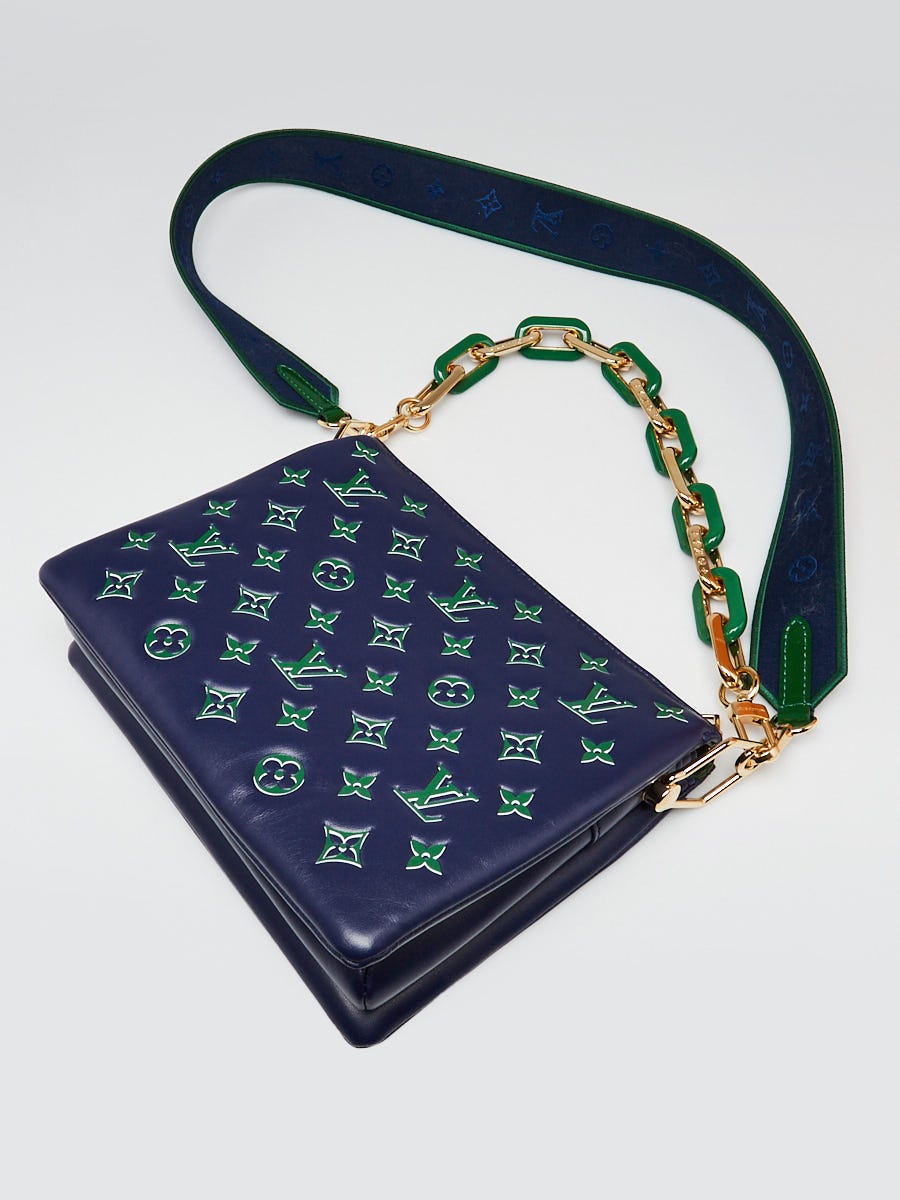 Louis Vuitton Blue/Green Monogram Embossed Lambskin Leather Coussin PM Bag  | Yoogi's Closet