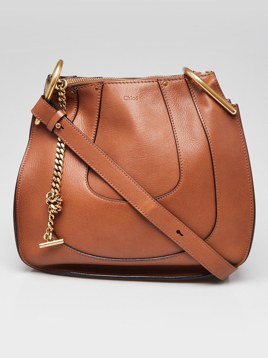 Chloe Brown Pebbled Leather Hayley Small Hobo Bag Yoogi s Closet