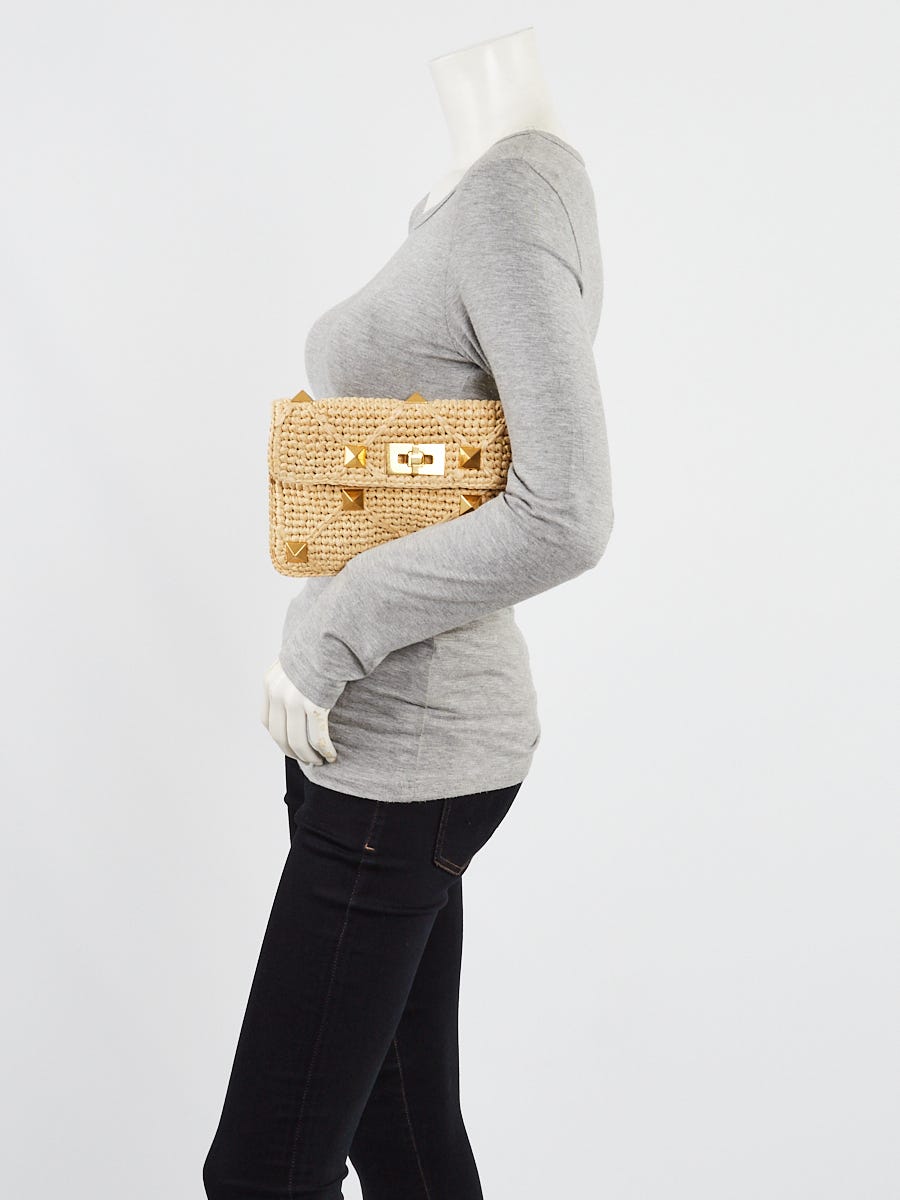 VALENTINOのかごバック♪★ ROMAN STUD BAG★ ラフィア VALENTINO】ローマンスタッズ ラフィア バケット かごバッグ