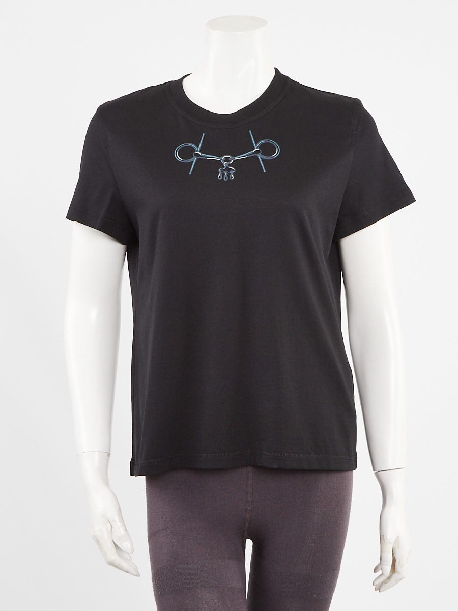 Hermes Black Cotton Cartouche Mors Print T-Shirt Size 40/8