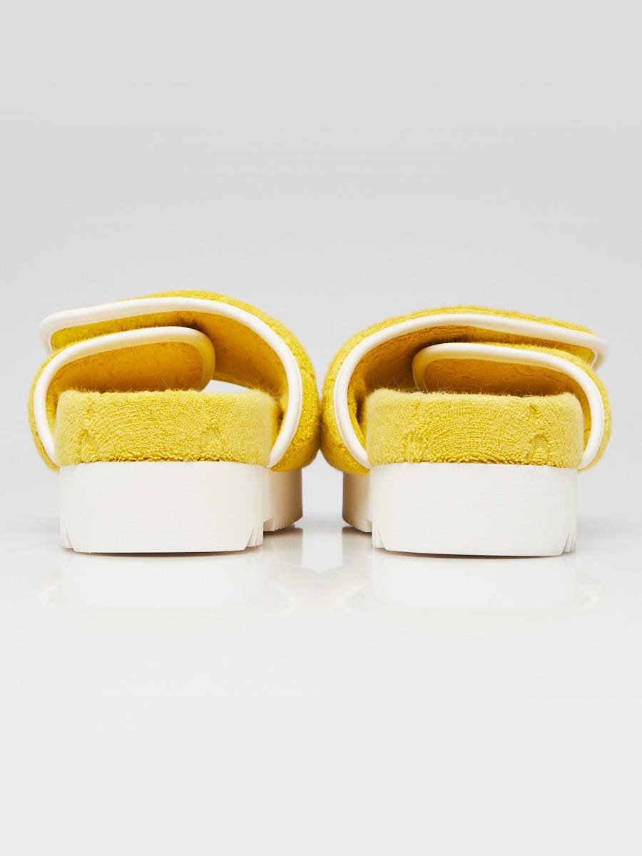 Gucci x Adidas Yellow/White Terry Cloth/Leather Platform