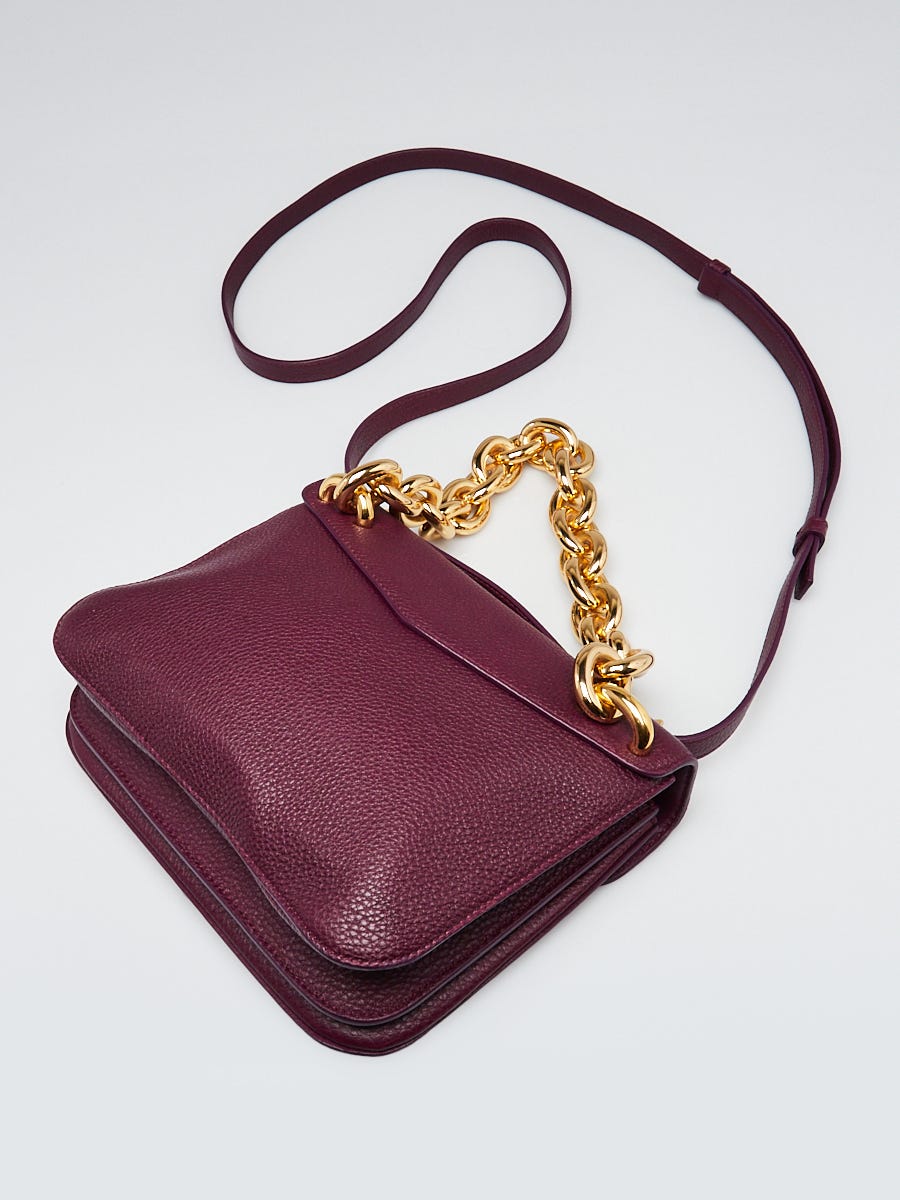 Bottega Veneta Purple Grained Leather Mount Chain Small