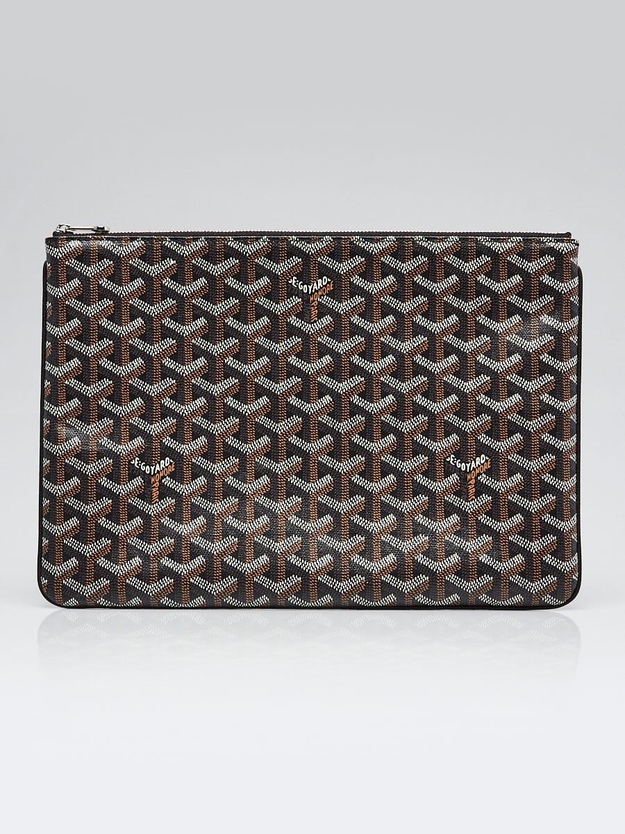 Goyard Black Chevron Print Coated Canvas Pochette Senat MM