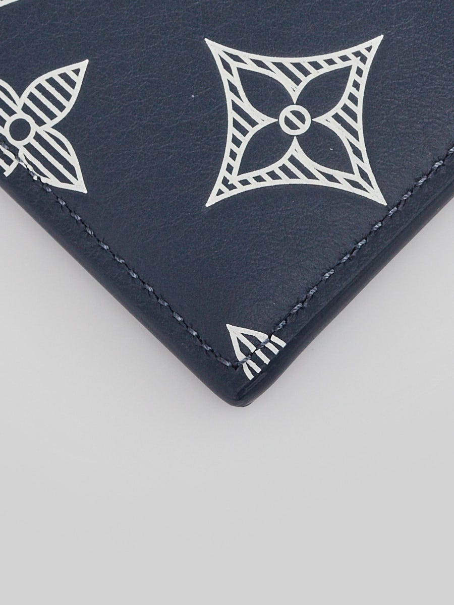 【SALE】LOUIS VUITTON/DAILY CARD HOLDER/クレカICカード名刺入 Louis Vuitton Blue/White Leather Embossed Monogram Double