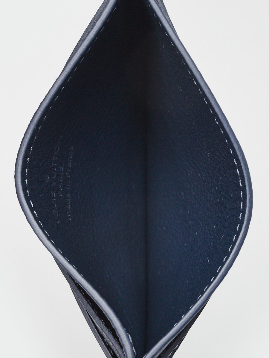 Louis Vuitton Blue/White Leather Embossed Monogram Double