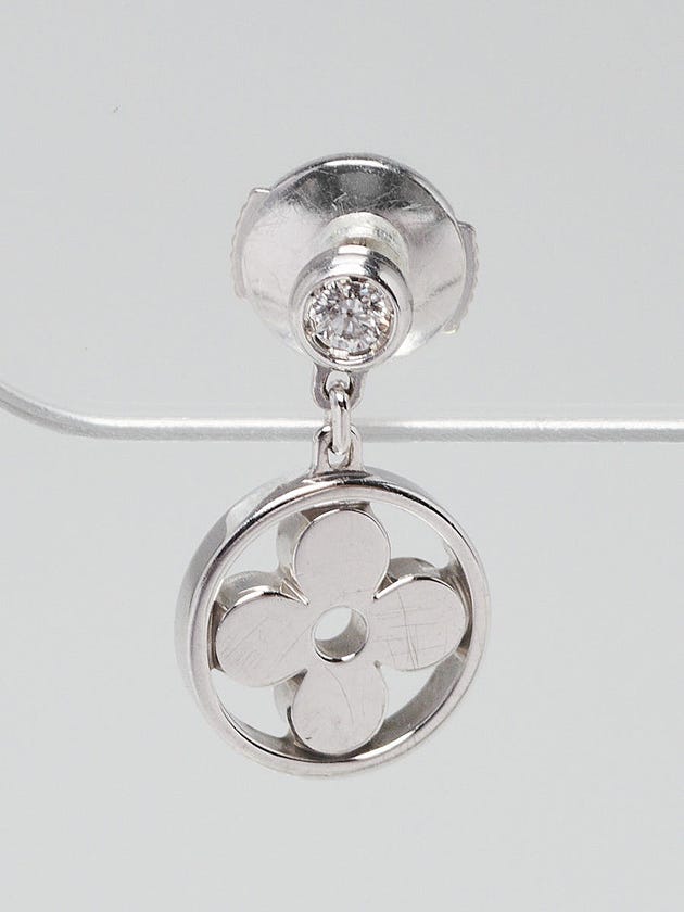 Louis Vuitton 18k White Gold and Diamond Idylle Blossom Single Ear Stud
