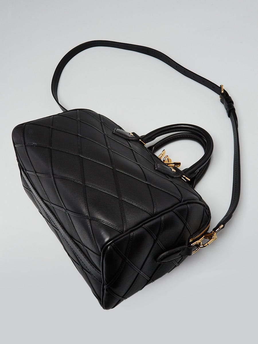 Louis Vuitton Black Malletage Leather Speedy Bandouliere 25