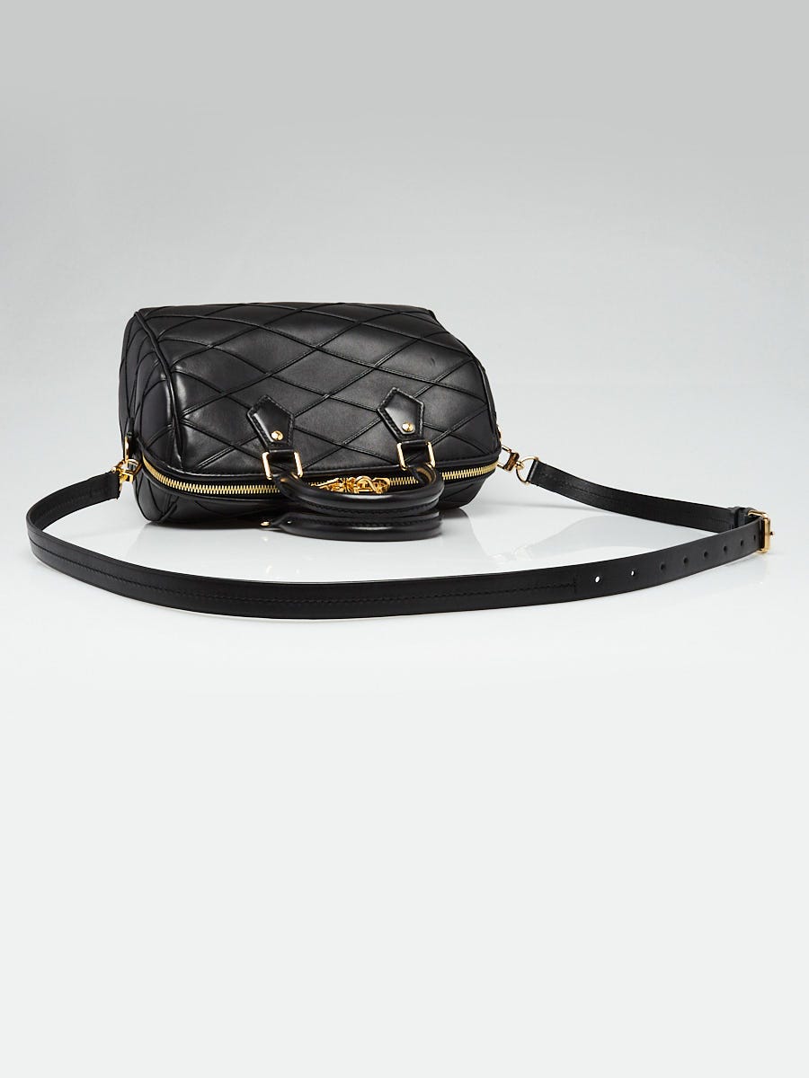 【希少】LOUIS VUITTON Leather Malletage Speedy Bandouliere25 Louis Vuitton Black Malletage Leather Speedy Bandouliere 25