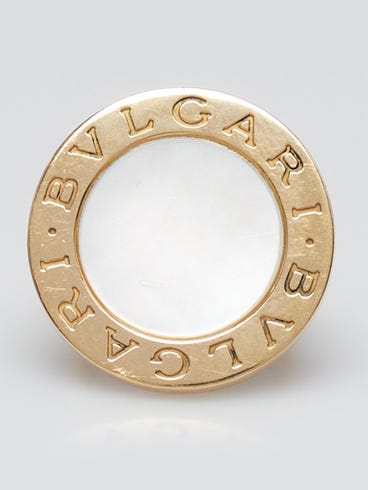 Bvlgari 18k Yellow Gold and Mother of Pearl Ring Size