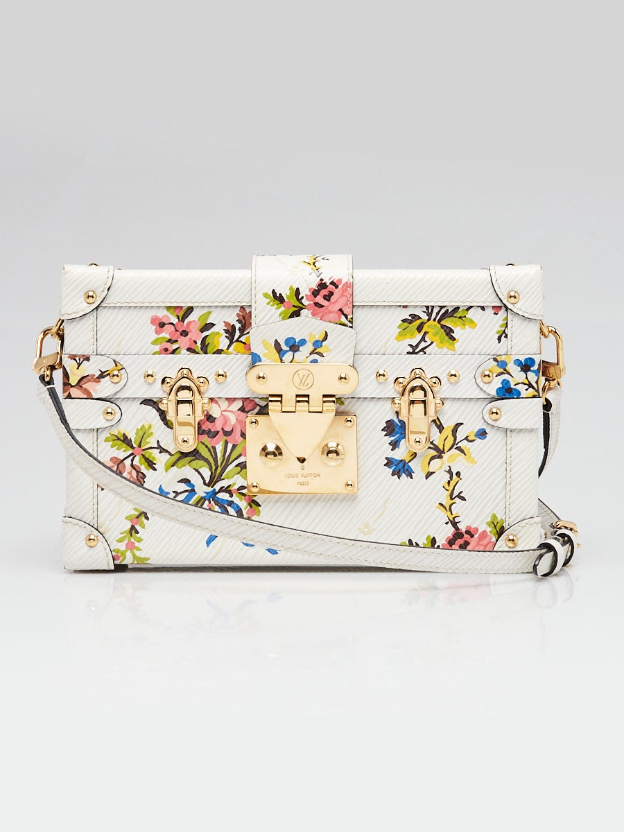 Louis Vuitton White Romantic Blossom Epi Leather Petite Malle Bag