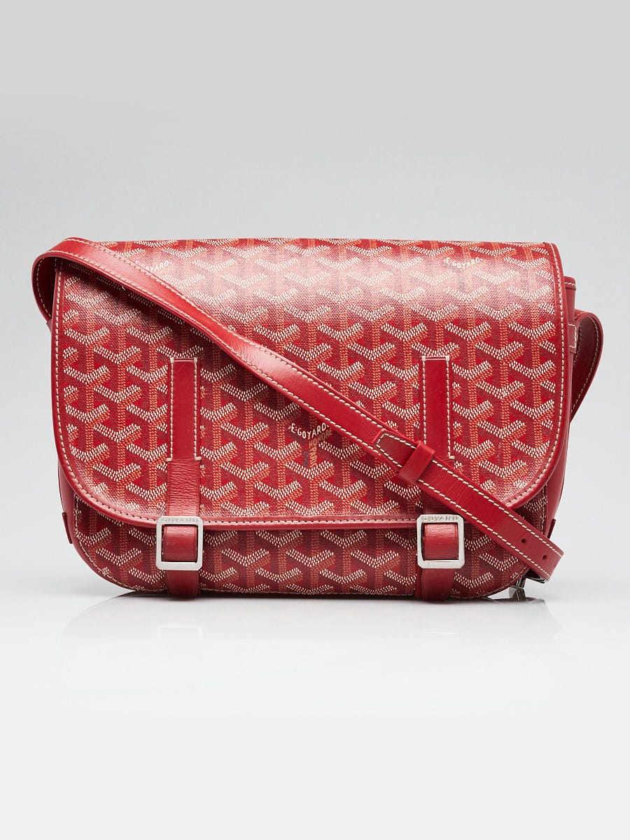 Goyard Red Chevron Print Coated Canvas Belvedere MM Bag | Yoogi's