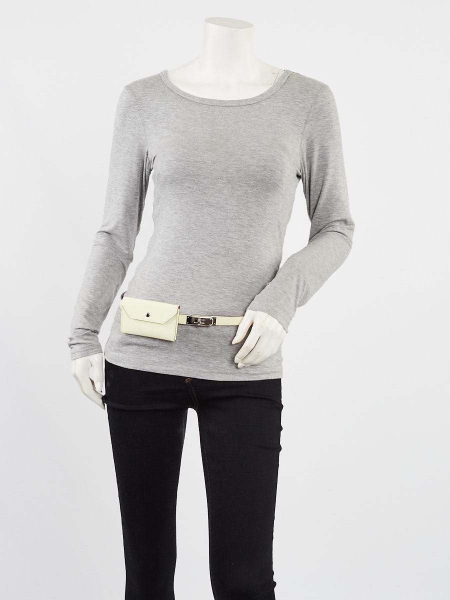 Hermes Jaune Milton Epsom Leather Kelly Pocket 18 Belt