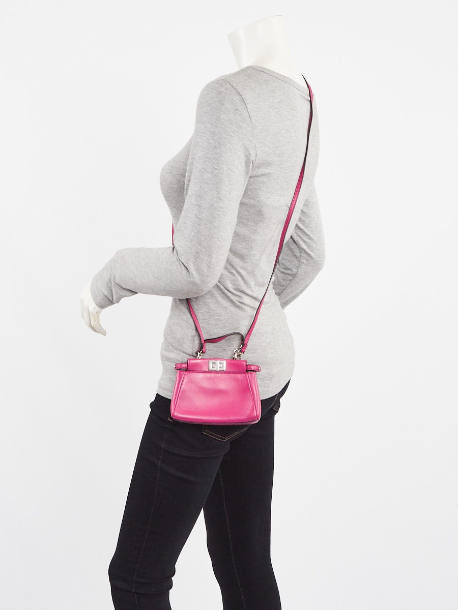 Fendi Fuchsia Nappa Leather Micro Peekaboo Bag 8M0355
