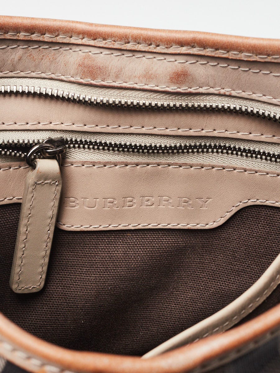 BURBERRYバッグ Burberry Brown Hackberry Print E-Canvas Crossbody Bag