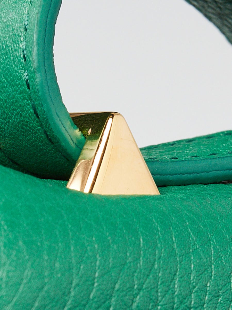 Bottega Veneta Jungle Green Leather Mount Chain Small Envelope