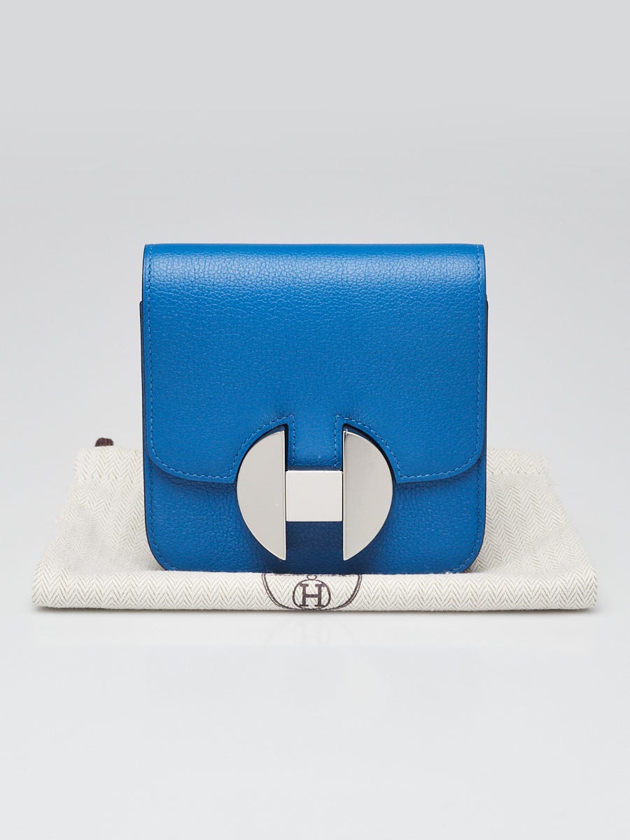 Hermes Bleu Zellige Evercolor Leather Palladium Plated 2002 Wallet	