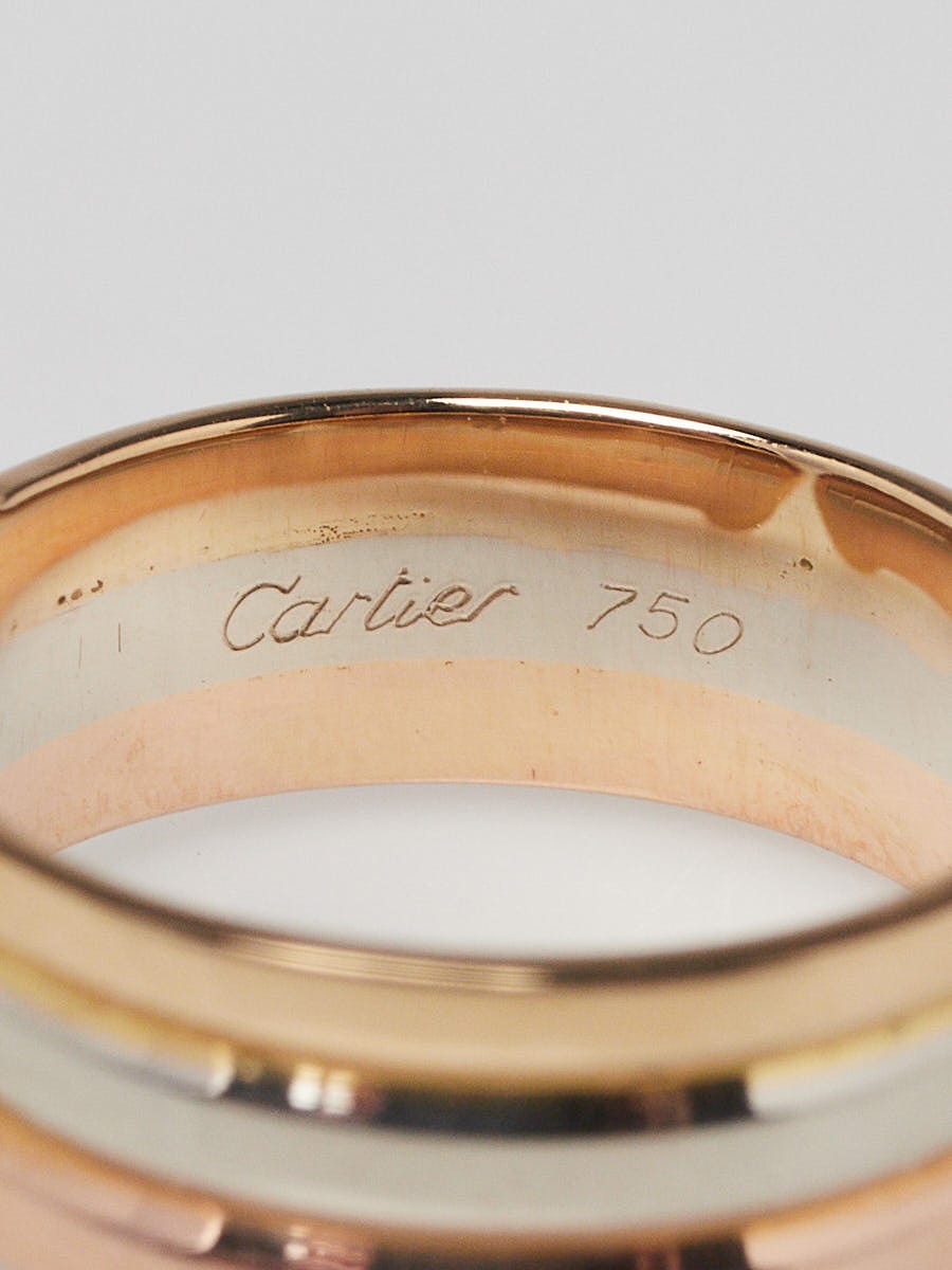 Cartier 18k Tri-Color Gold Double C 2C Diamond Bangle