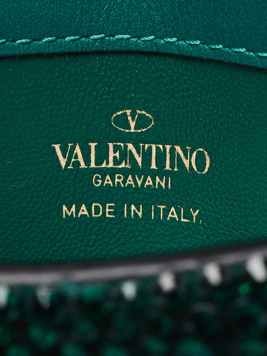 Valentino Emerald Crystal VSLING Micro Top Handle Crossbody Bag