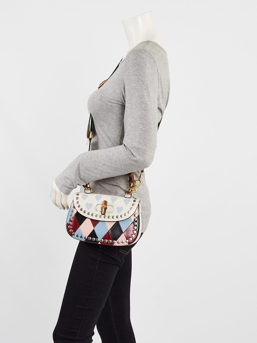 Gucci Multicolor Leather Lovelight Bamboo Top Handle 1947 Small