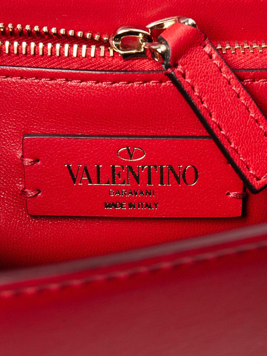 Valentino Red Leather Small VCase Crossbody Bag | Yoogi's Closet