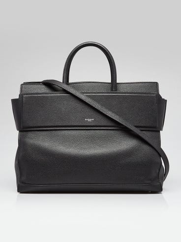 Givenchy Black Pebbled Calfskin Leather Medium Horizon Tote Bag