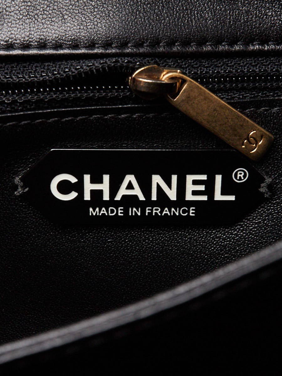 Chanel Black Quilted Lambskin Leather 3 Pocket Accordion Flap Bag