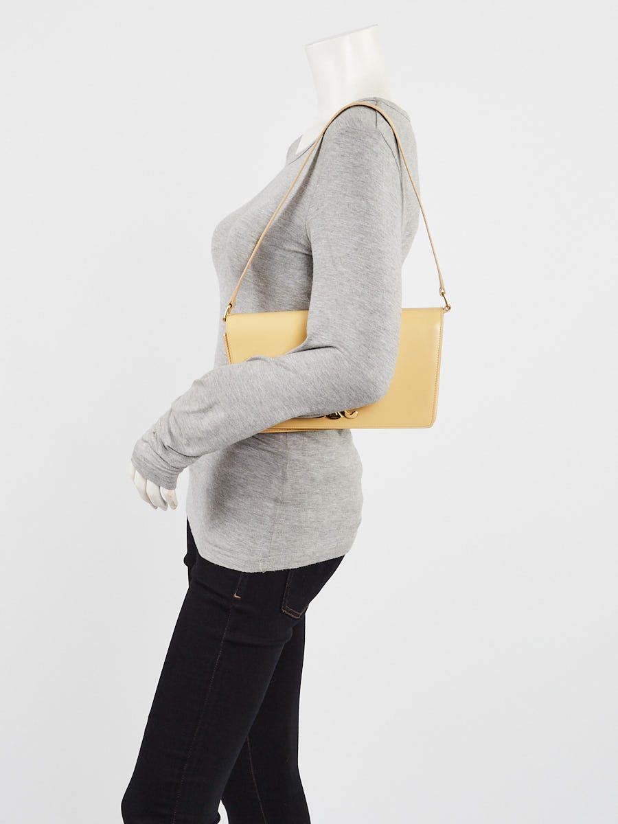 Celine Yellow Smooth Leather Triomphe Shoulder Bag