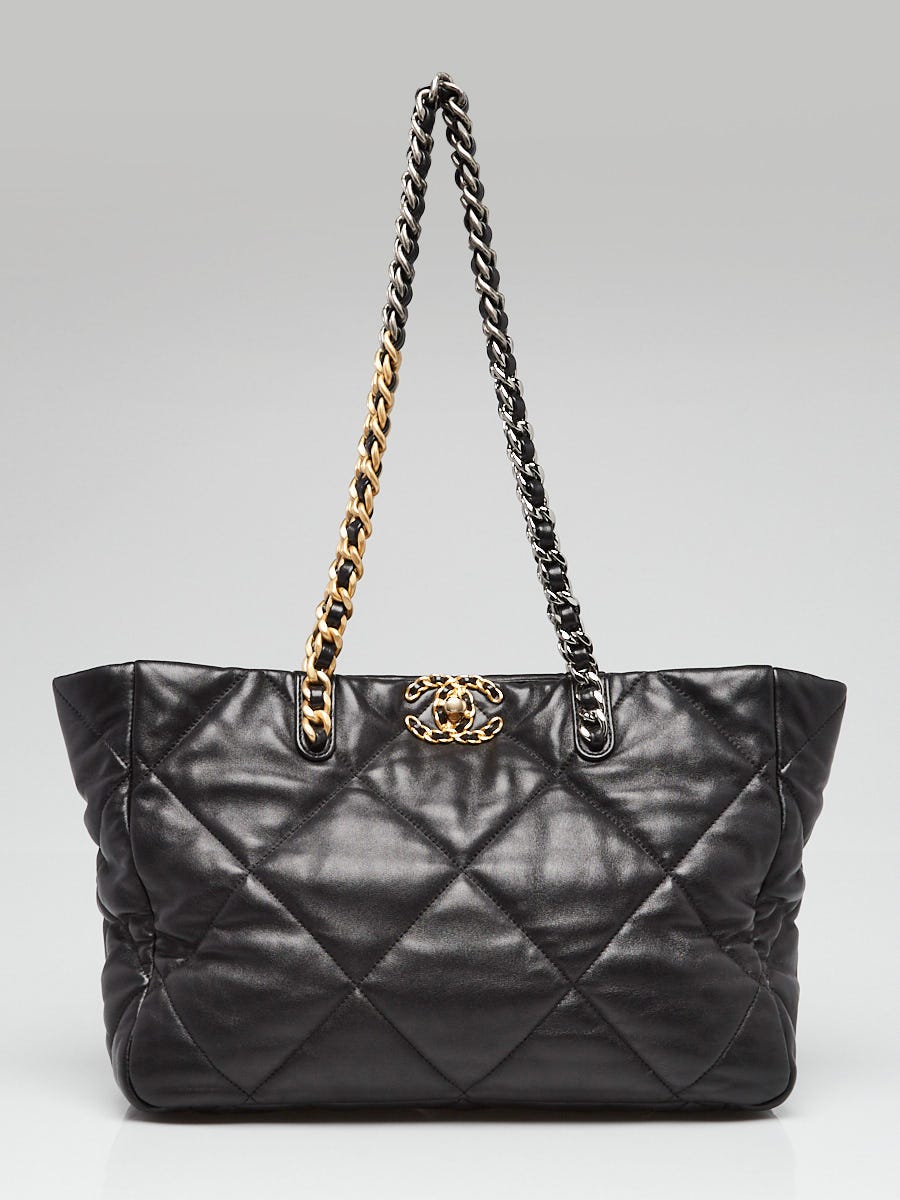 Chanel Black Quilted Lambskin Leather Chanel 19 Tote Bag | Yoogi's